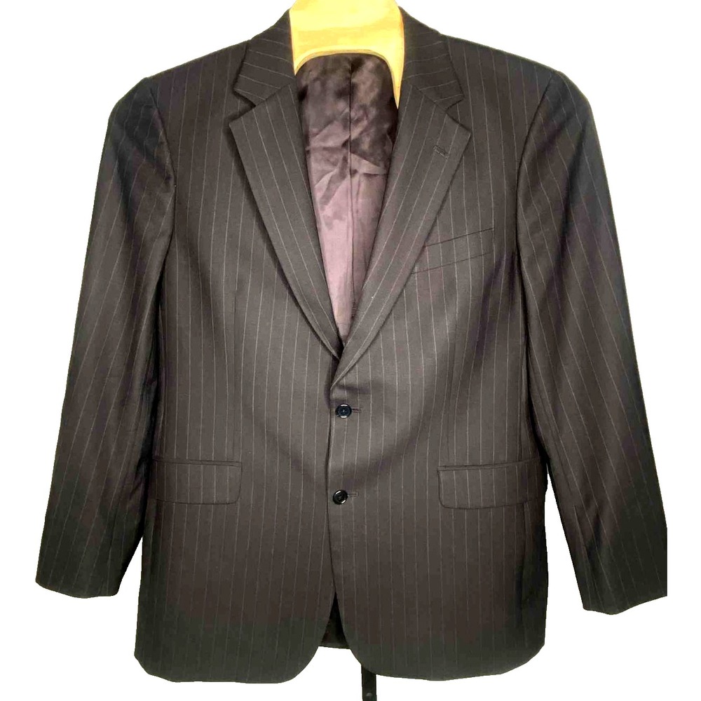 Brooks Brothers 346 Stretch Blazer Men's 44LG Wool blend‎ Navy Blue pinstripe